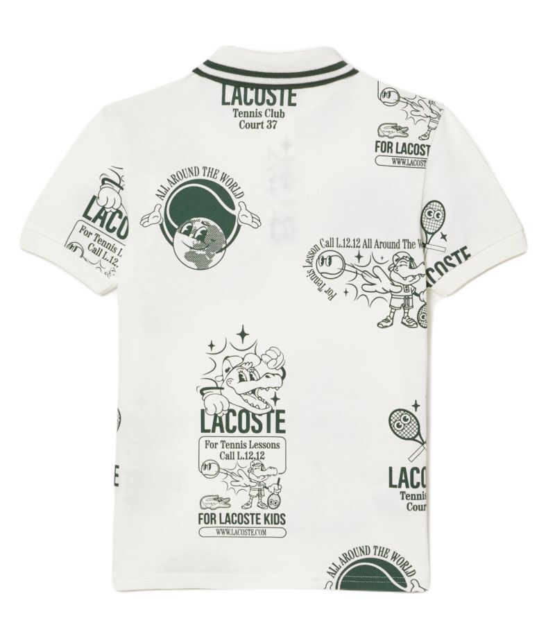 Lacoste Graphic Print Cotton Polo white dark green 9 330 Tennis 24.ru