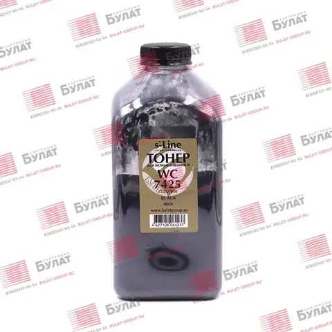Тонер с девелопером БУЛАТ s-Line WC 7425 для Xerox WC 7425, WC 7525, WC 7830 (Чёрный, банка 460 г)