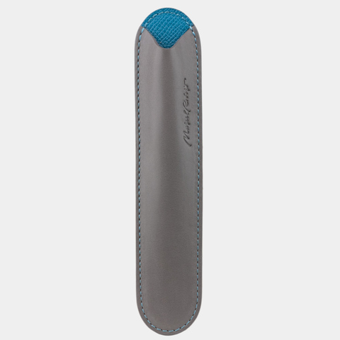 Чехол для ручки Plume из кожи теленка, серого цвета