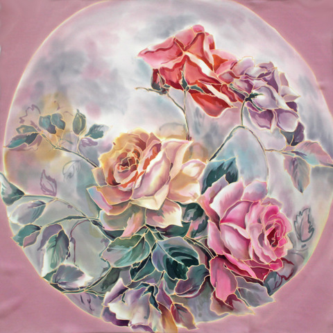Платок батик Пралине розовый 65х65 см