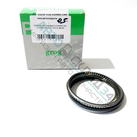 КОЛЬЦА ПОРШНЕВЫЕ 0,5 MATIZ (НА 3 ПОРШНЯ) (1,2*1,2*2,4) GROG