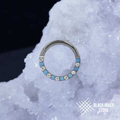 Кликер Side Turquoise CZ & Crystal 1.2мм