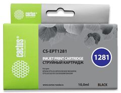 Картридж струйный Cactus CS-EPT1281 T1281 черный (10мл) для Epson Stylus S22, S125, SX420, SX425, Office BX305