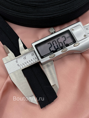 Эластичная косая бейка черная 22 мм