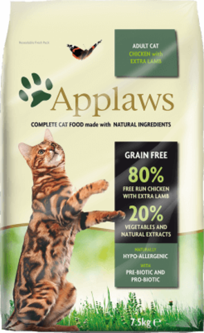 купить эпплоуз Applaws Dry Cat Chicken with Lamb 80/20% сухой беззерновой корм для взрослых кошек с курицей и ягненком