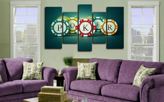 Модульная картина "Покер фишки"