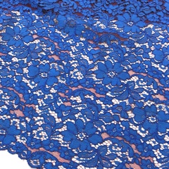 Ткань  кружево кордовое цвет синий коричневый фон 3291