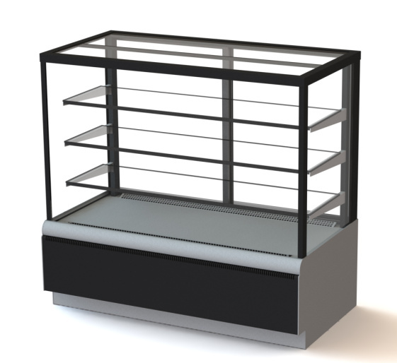 Витрина кондитерская POLUS KC70 VV 0,6-1 9006-9005 (ВХСв-0,6д Carboma Cube Люкс Техно)