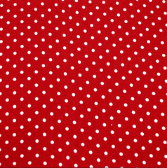 Ткань плательная Кашибо белый горох на красном, d 0,8 см