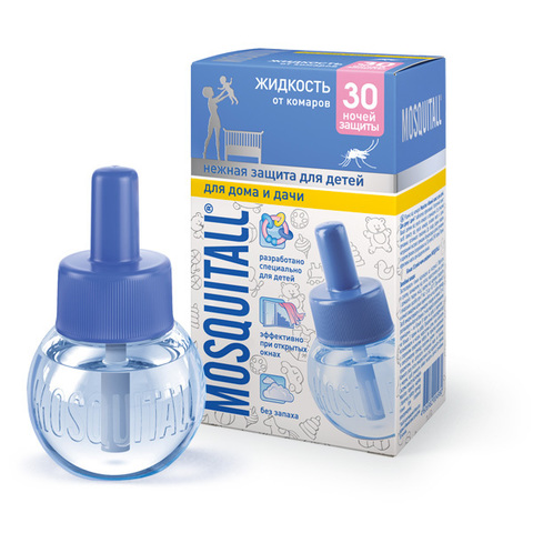 Жидкость от комаров MOSQUITALL «Нежная защита для детей. Для дома и дачи», 30 ночей