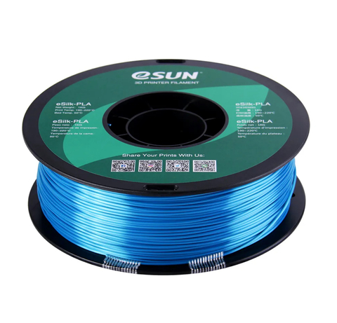 Катушка пластика eSilk-PLA Esun, 1.75 мм, 1 кг, голубая