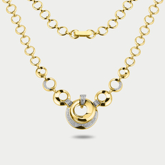 Колье золотое 585 пробы с фианитами