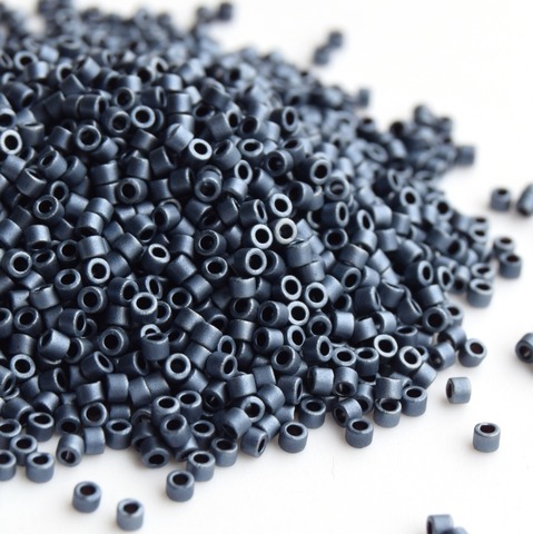 DB-0301 Бисер цилиндрический Миюки делика 11/0 матовый сине-серый /Miyuki delica 11/0 Matte Gunmetal