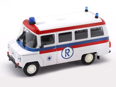 Nysa 522 Ambulans Ambulance white-red-blue 1:43 DeAgostini Kultowe Auta PRL-u