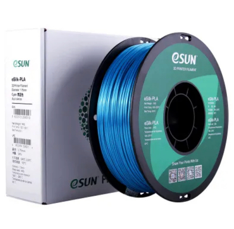 Катушка пластика eSilk-PLA Esun, 1.75 мм, 1 кг, голубая
