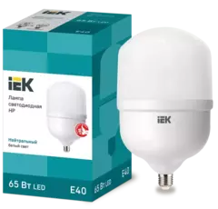 Лампа светодиодная HP 65Вт 230В 4000К Е40 IEK LLE-HP-65-230-40-E40