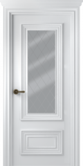 Дверь Палаццо 2 / Цвет Эмаль белый / Мателюкс белый витраж / Двери Belwooddoors