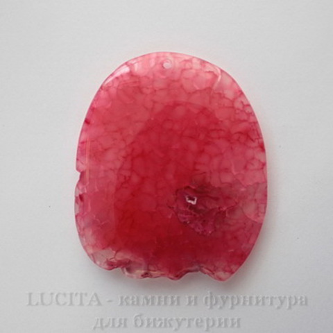 Подвеска Агат (цвет - розовый ) 62х54х7,5 мм №32