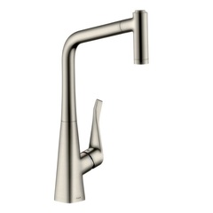 Смеситель для кухни с выдвижным изливом и лейкой Hansgrohe Metris 14820800 фото