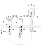 Смеситель для ванны на 3 отверстия LEMARK SHIFT LM4347C