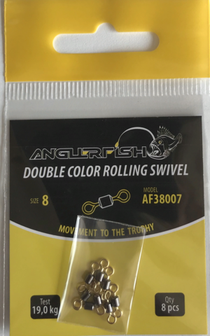 Anglerfish Rolling Swivel #8 Вертлюжок 2-х цветный (продажа от 5 шт)