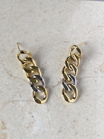 Серьги Иквилир Импар с 5-ю звеньями, позолота и серебряный цвет