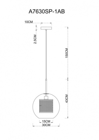 Подвесной светильник Arte Lamp MANCHESTER A7630SP-1AB