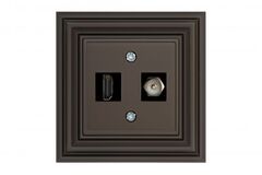 Розетка HDMI TV коричневая омбре LIREGUS RETRO