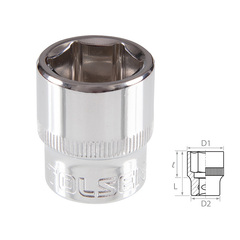 TOLSEN (TT16318) Головка торцевая стандартная шестигранная 3/8", 18 мм