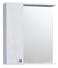 Зеркало Греция 60 002 С с подсветкой белый левый 600х720х166