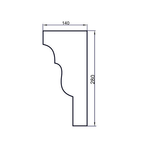 Карниз из пенопласта фасадный. Размер 280х140