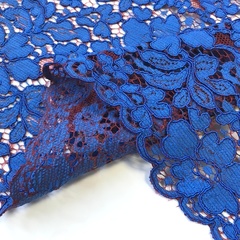 Ткань  кружево кордовое цвет синий коричневый фон 3291