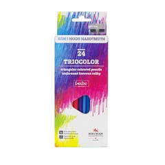 Карандаши цветные KOH-I-NOOR TRIOCOLOR 3134, 24цв с точилкой, картон.упак. с подвесом