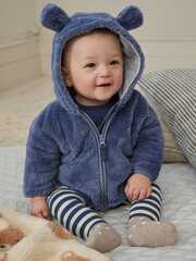 Куртка флисовая с капюшоном для малышей Next K82-060, Синий