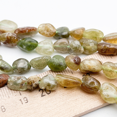 Гранат бусины, галтовка, размер около 7-10 мм, цена за отрезок 19 см (1/2 нити)