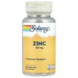 Цинк, Zinc 50 mg, Solaray, 100 вегетарианских капсул 1