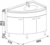 Aquanet 158825 Компл.1 - Тумба Корнер 55х89 угл. Close R (158825)