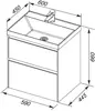 Aquanet 242522 Тумба с раковиной Гласс 60 цв.белый (242522)