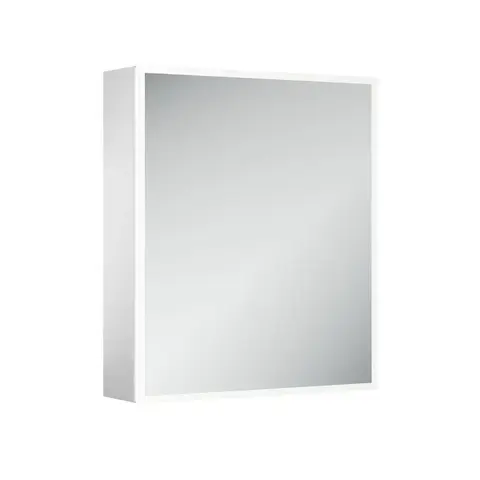 SC8060 Зеркальный шкаф для ванной комнаты из алюминия SANCOS Evoke 600x700х136 мм, с LED подсветкой