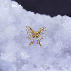 Butterfly Aglais Crystal PVD Yellow