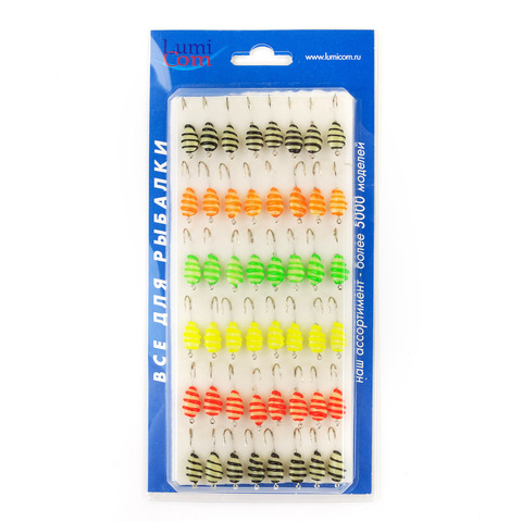Мормышка фосфорная плавающая Lumicom 3, №4, ABC (набор 48шт)