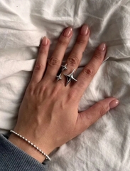 Кольцо разъемное МЕТЕОРИТЫ в стилистике POISON DROP цвет золото/серебро