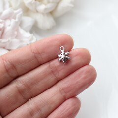 Подвеска Снежинка 12*8 мм, родий, П108