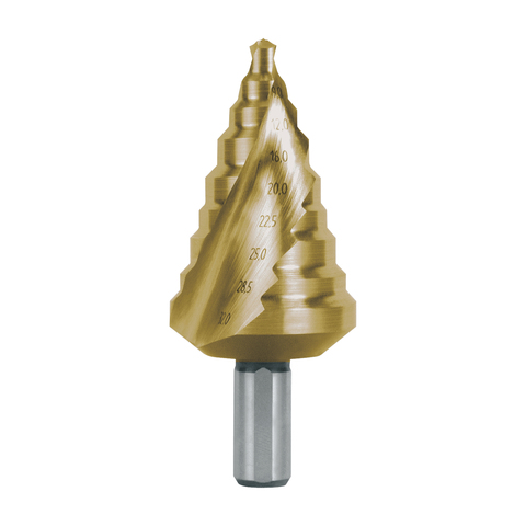 Сверло ступенчатое 6-32мм (Спиральное) HSS-G TiN 9ступ. L76мм хв.9мм Ruko 101096T (В)