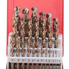 Набор сверл по металлу 1-13мм 25шт DIN338 HSSE-Co5 130° (мет. кейс) Ruko 215215(K)