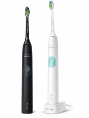 Зубная щетка Philips Sonicare эл. звуковая зубная щетка 4300 HX6450/05 - 2 шт., белый/черный