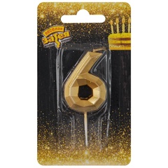 Свеча-цифра Диамант Золото 