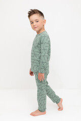 пижама  для мальчика  К 1552/эвкалипт,геометрический рисунок
