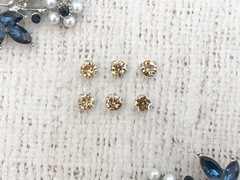 Стразы пришивные стекло в оправе, d 6 мм, бежевый