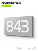Номер на дверь 843, табличка на дверь для офиса, квартиры, кабинета, аудитории, склада, серая 120х70 мм, Айдентика Технолоджи